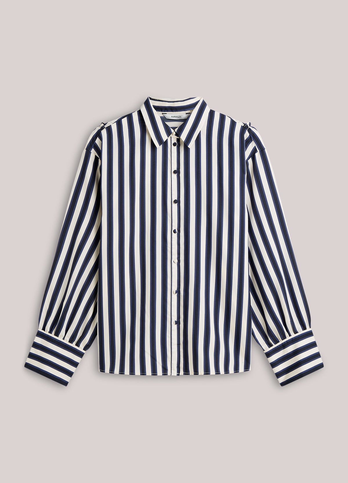 Summum Blouse Stripe satin MIDNIGHT BLUE
