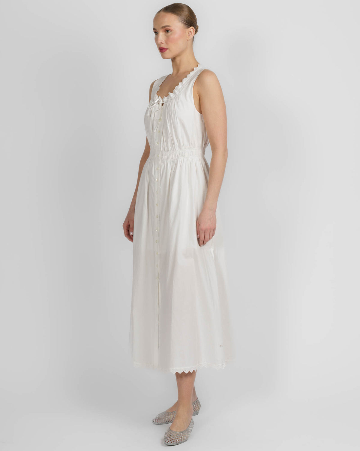 Frame The Serene Midi Dress White
