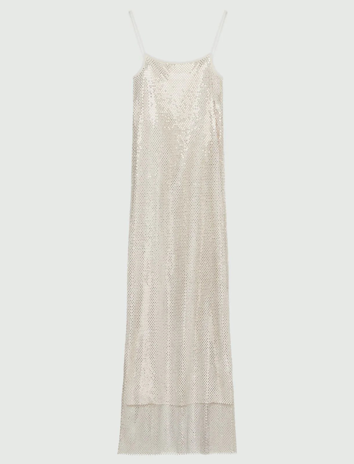 Robe à glissière en filet de poisson Marella ornée de strass