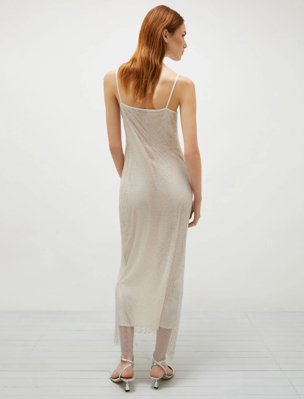 Marella Fish Net Rhinestone Slip Dress