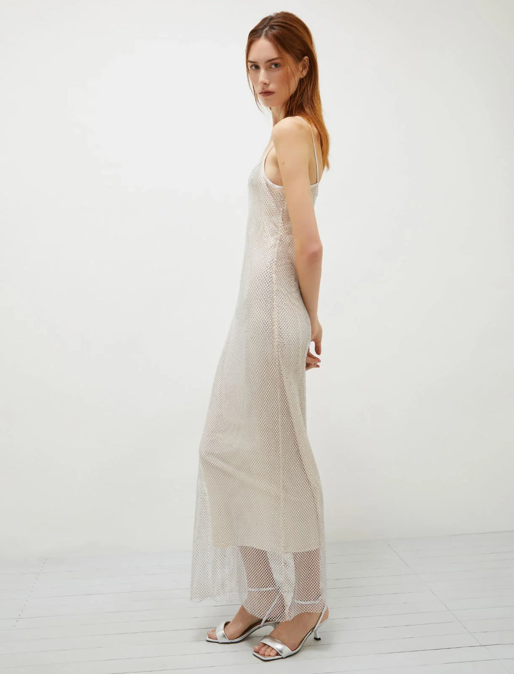 Marella Fish Net Rhinestone Slip Dress