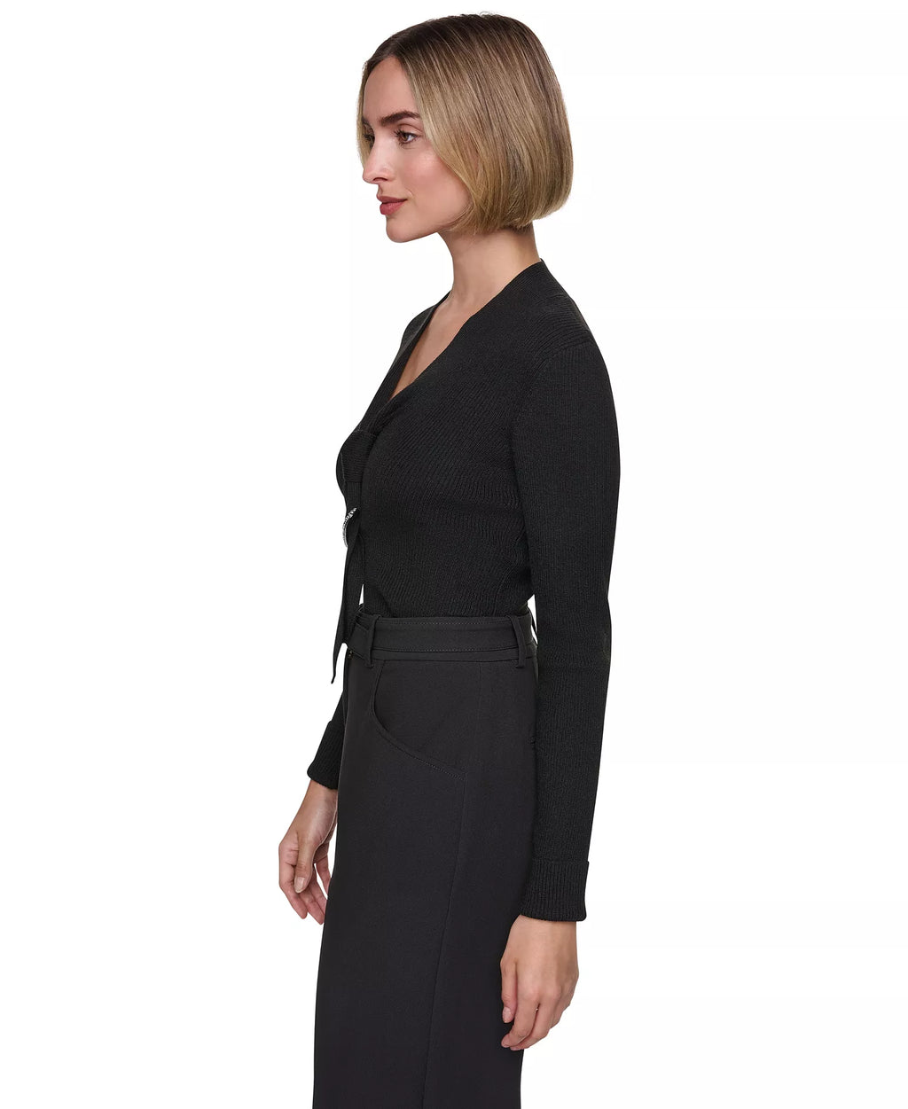 Sonia Rykiel Women’s Tie-Front Long-Sleeve Sweater - Black