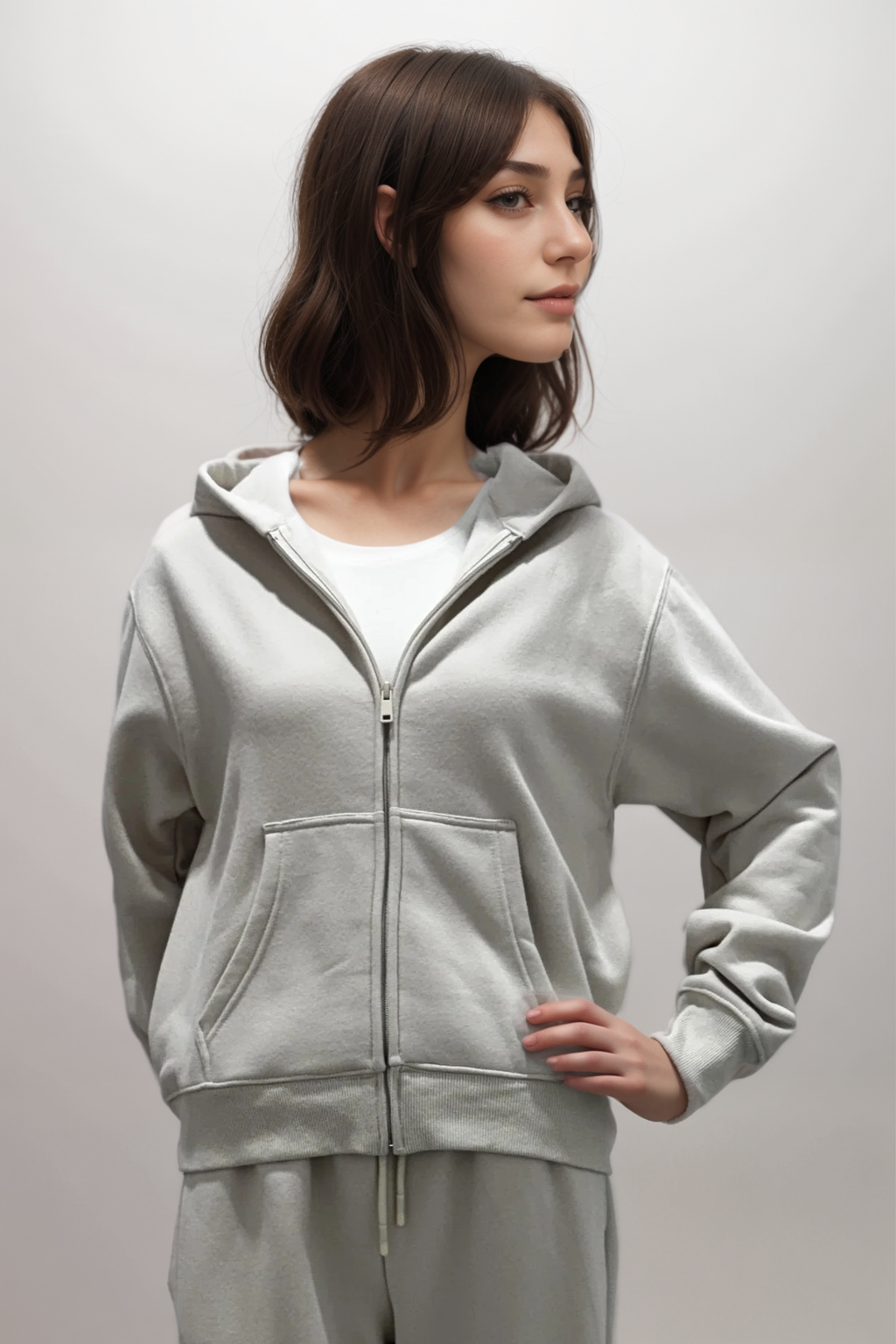 Pull zippé doux en polaire Luna