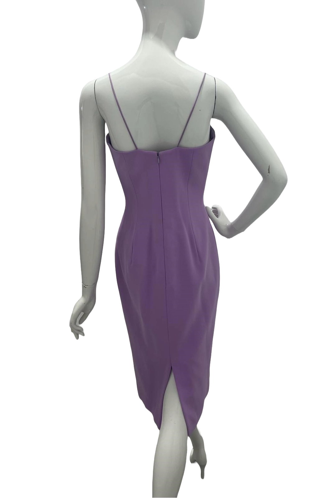 Lucian Matis V-Neck Spaghetti Strap Cocktail Dress Lavender