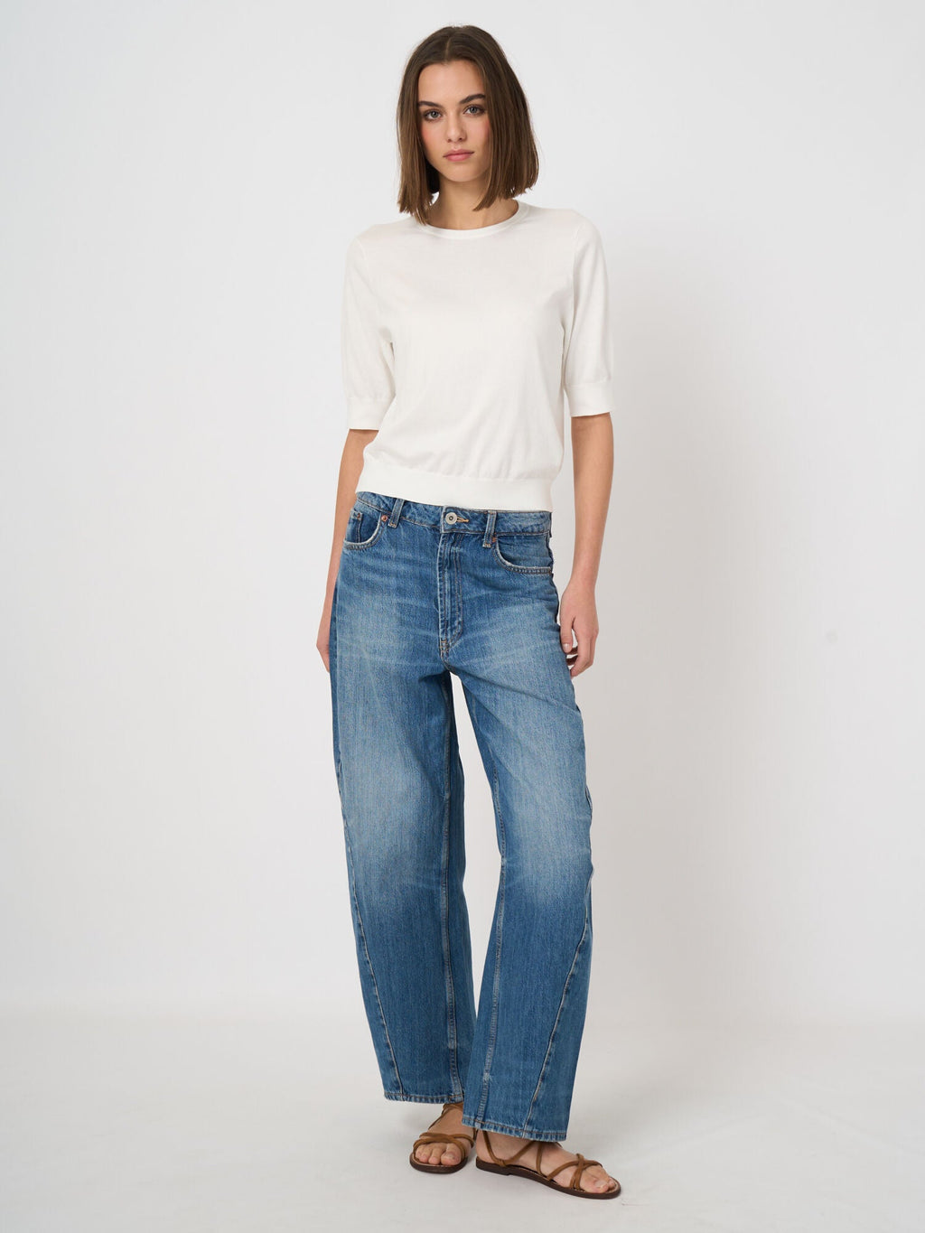 Repeat Superfine Cotton Short-Sleeved Sweater White