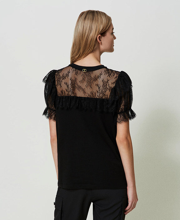 T-shirt Twinset en dentelle