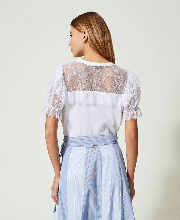 T-shirt Twinset en dentelle