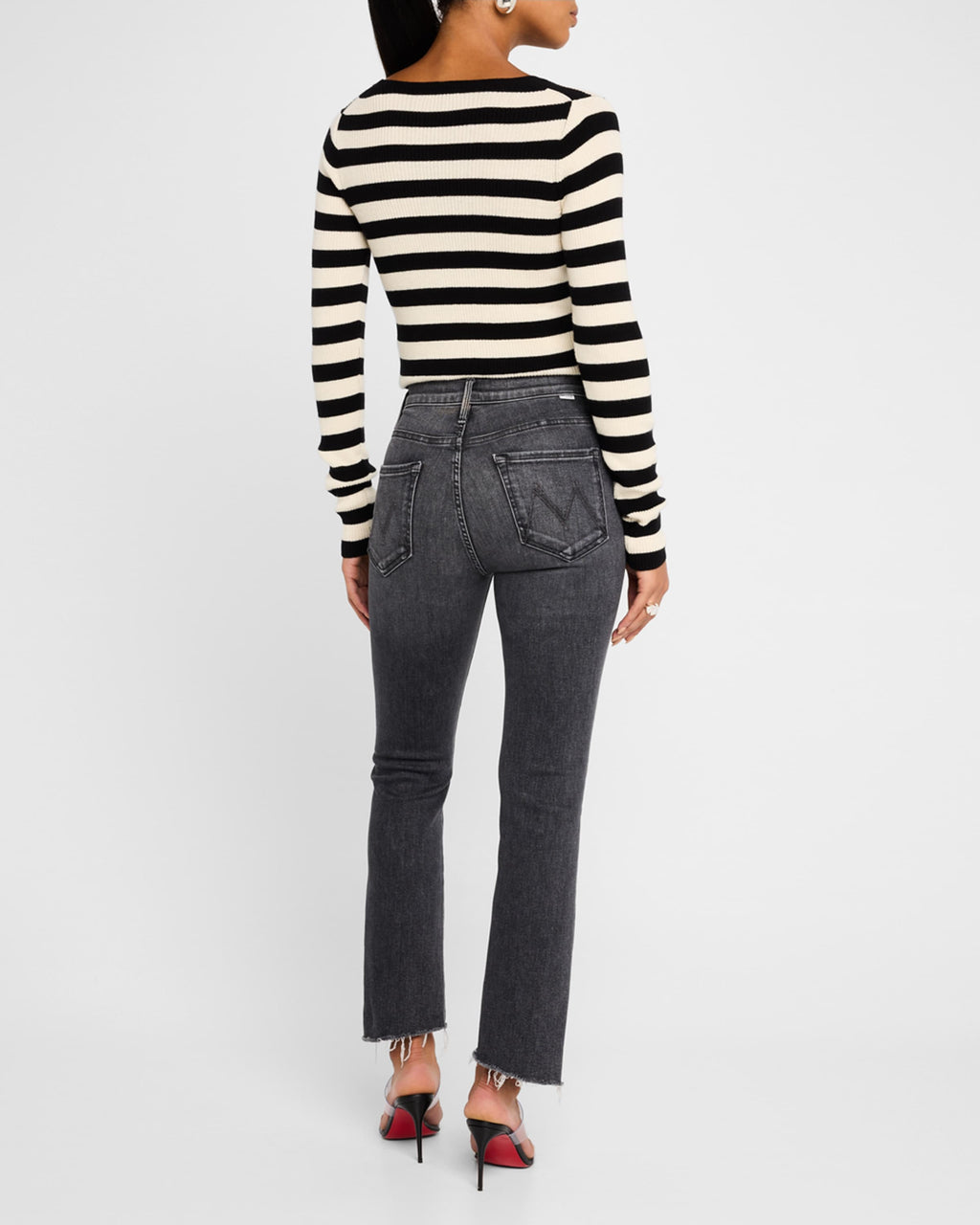 Jeans Mère Insider Crop Effilochés