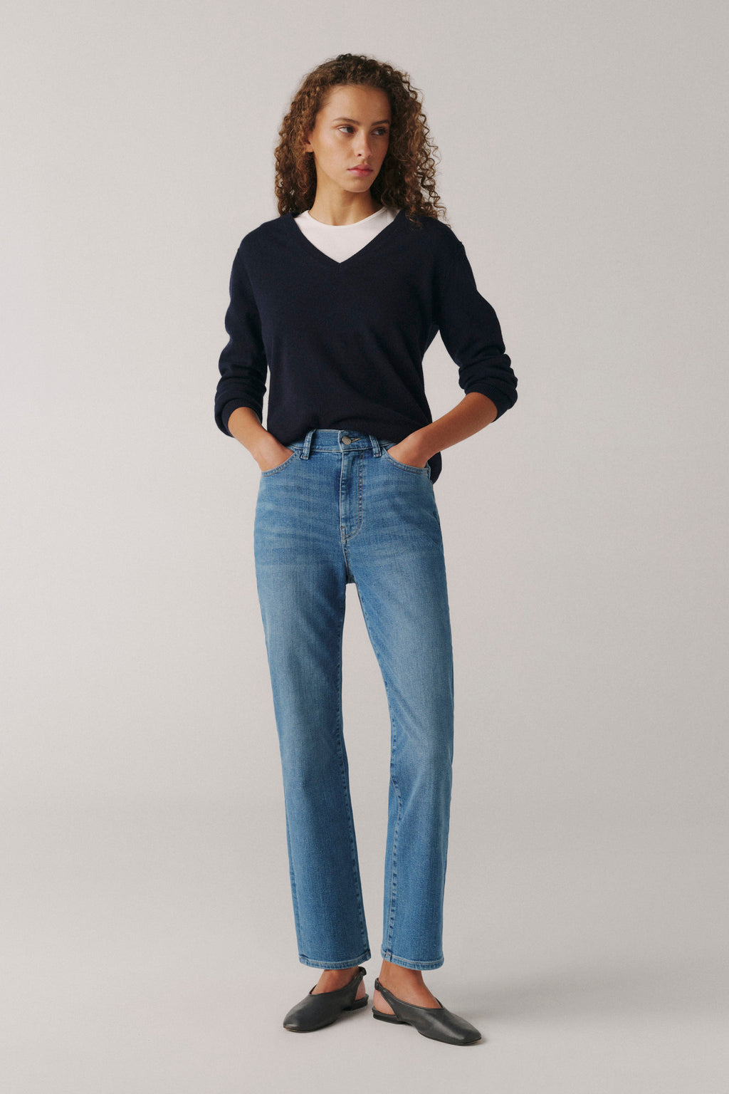 WARP+WEFT ASE STRETCH COUPE DROITE TAILLE HAUTE