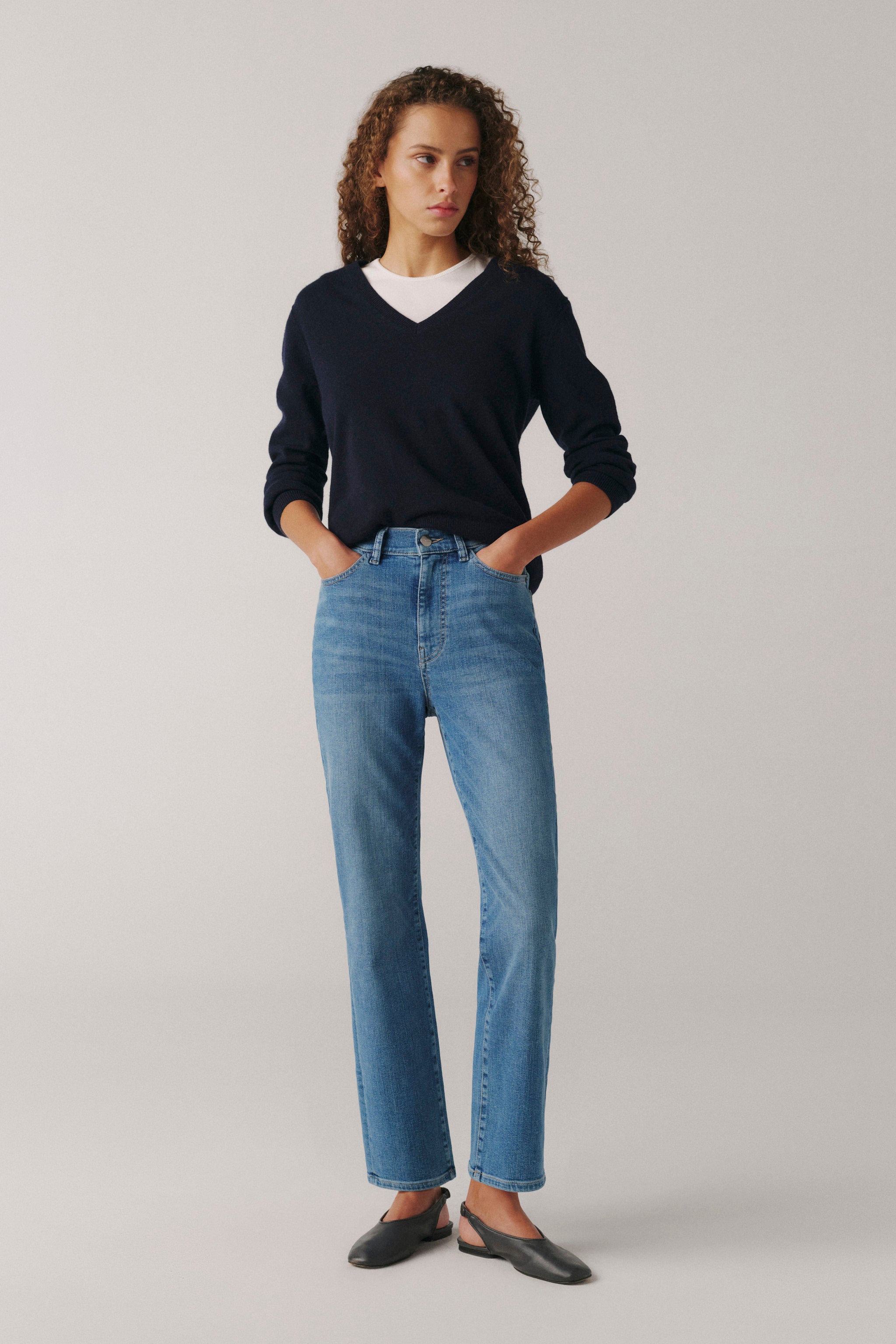 WARP+WEFT ASE STRETCH COUPE DROITE TAILLE HAUTE