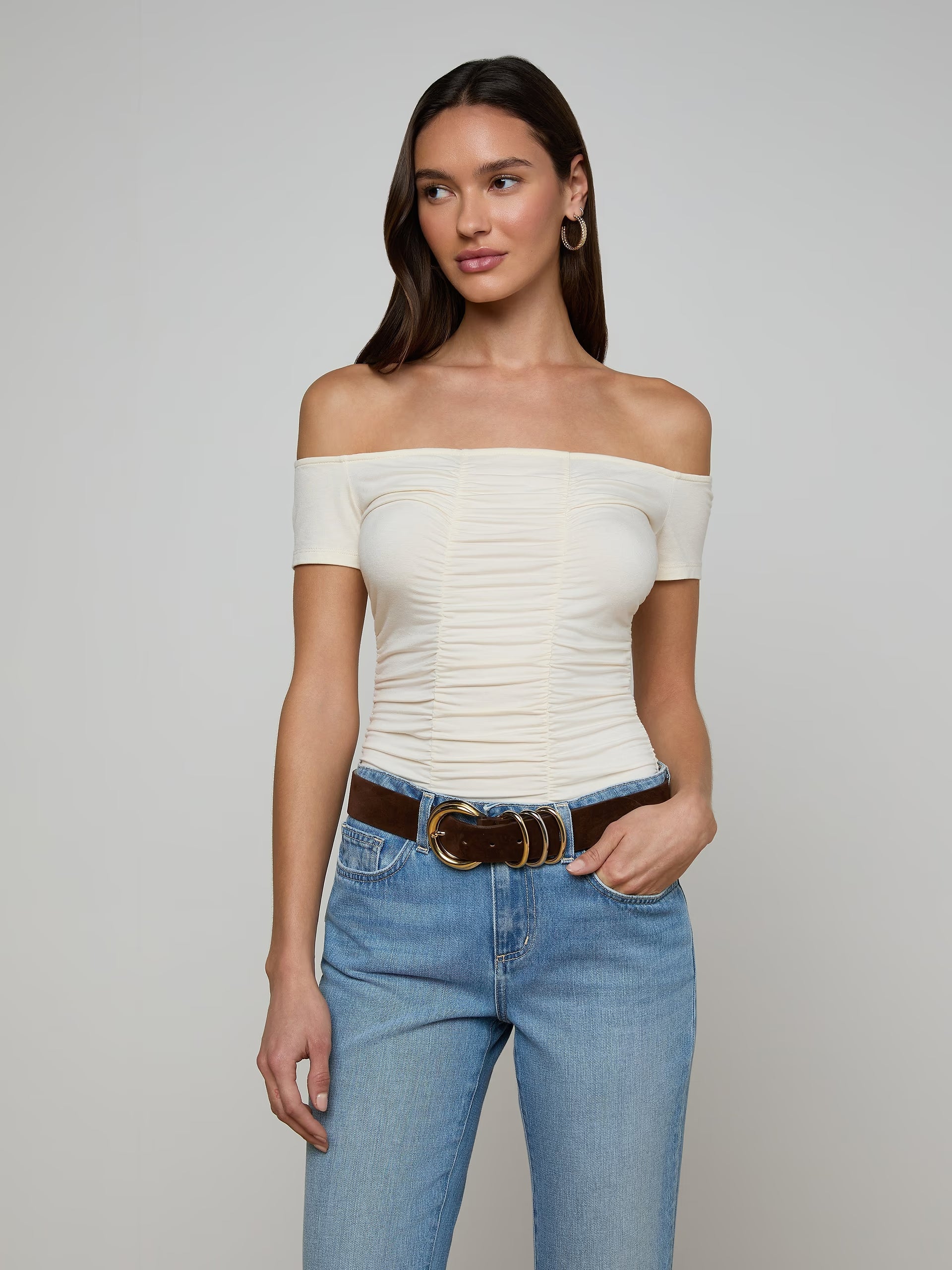 L'Agence Baliegh Ruched Bodysuit