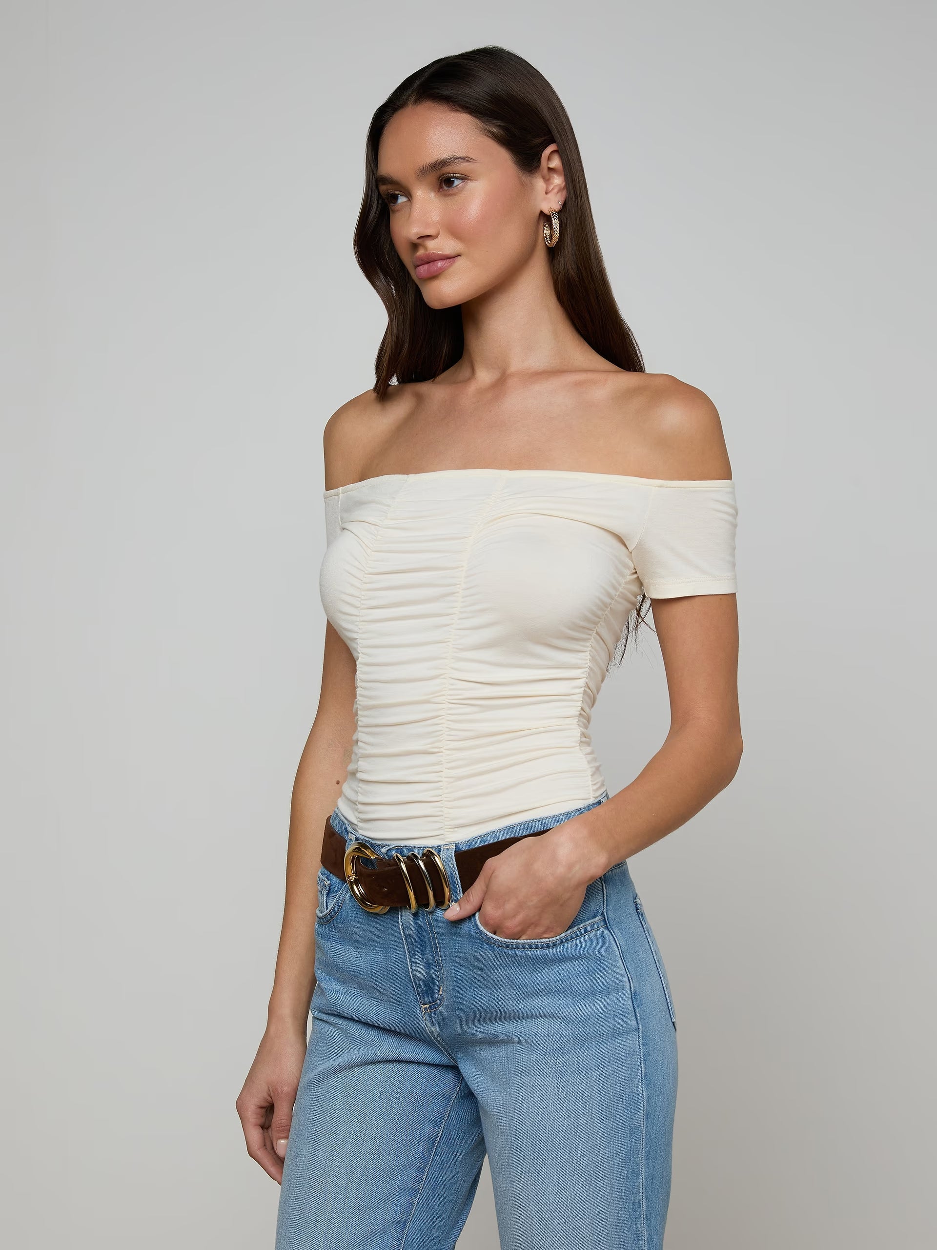 L'Agence Baliegh Ruched Bodysuit