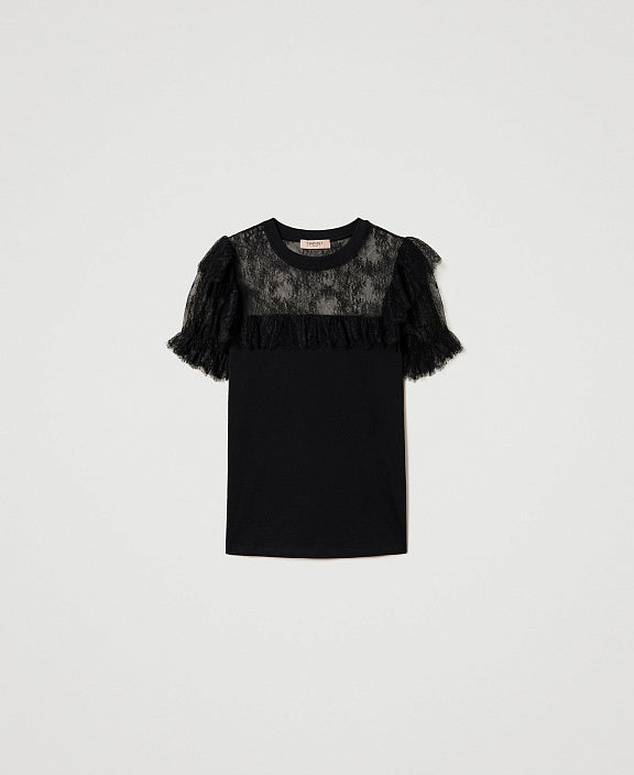 Twinset Lace detailed T-shirt