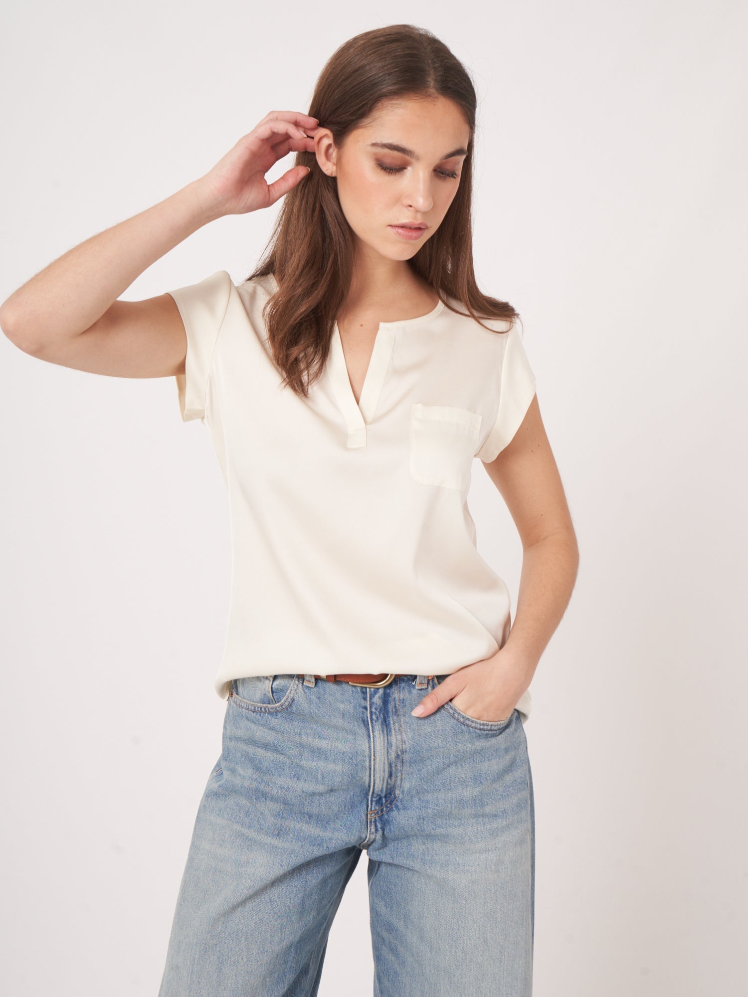 Repeat Woven Silk Blouse