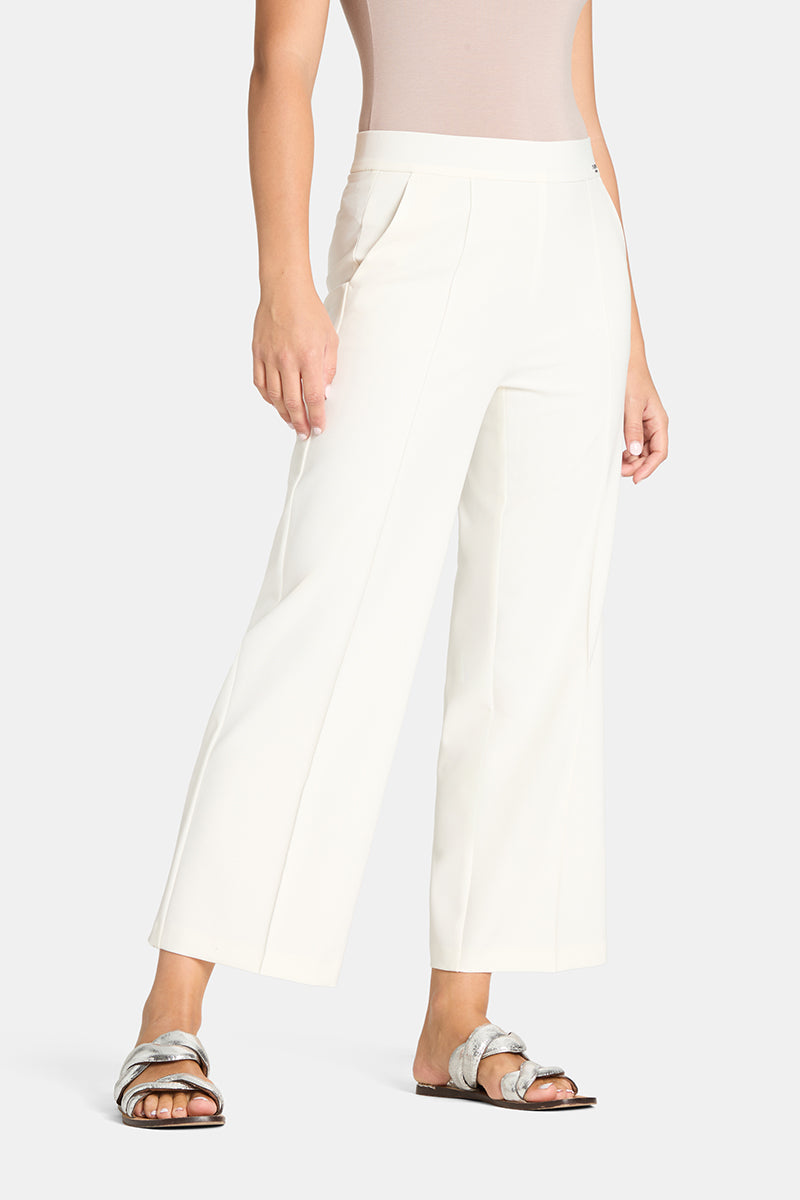 Cambio Cameron Wide-Fit Cropped Trousers Off white