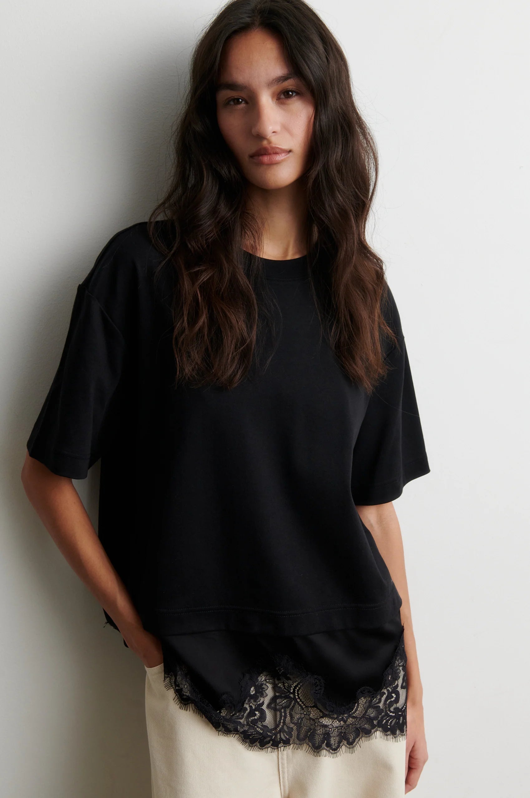 Second Female Vaccara Lace Tee - Black