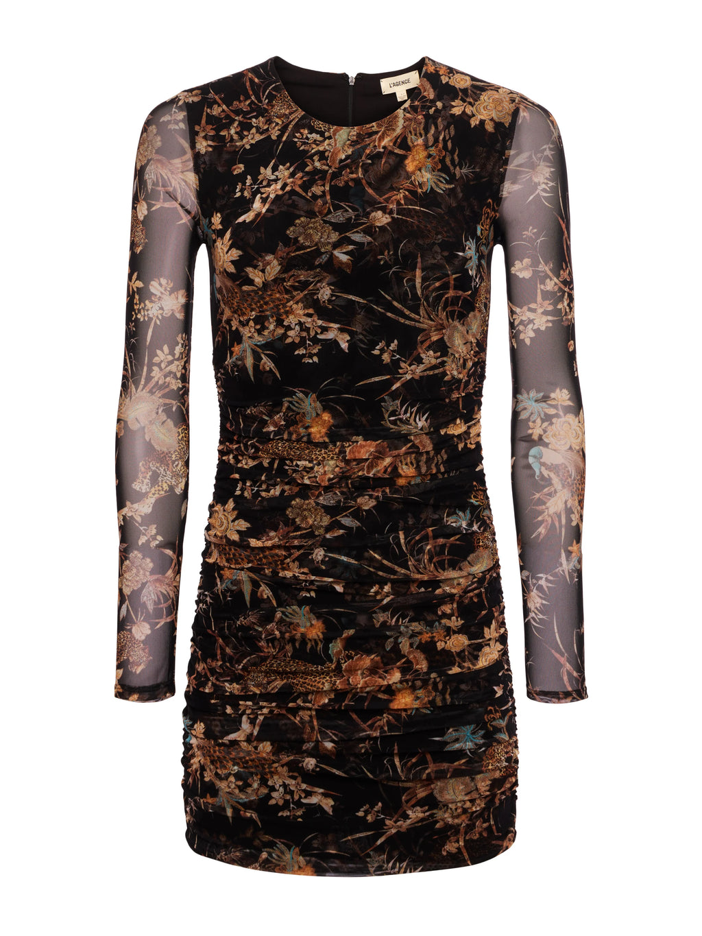 L'Agence Sunny Ruched Mini Dress