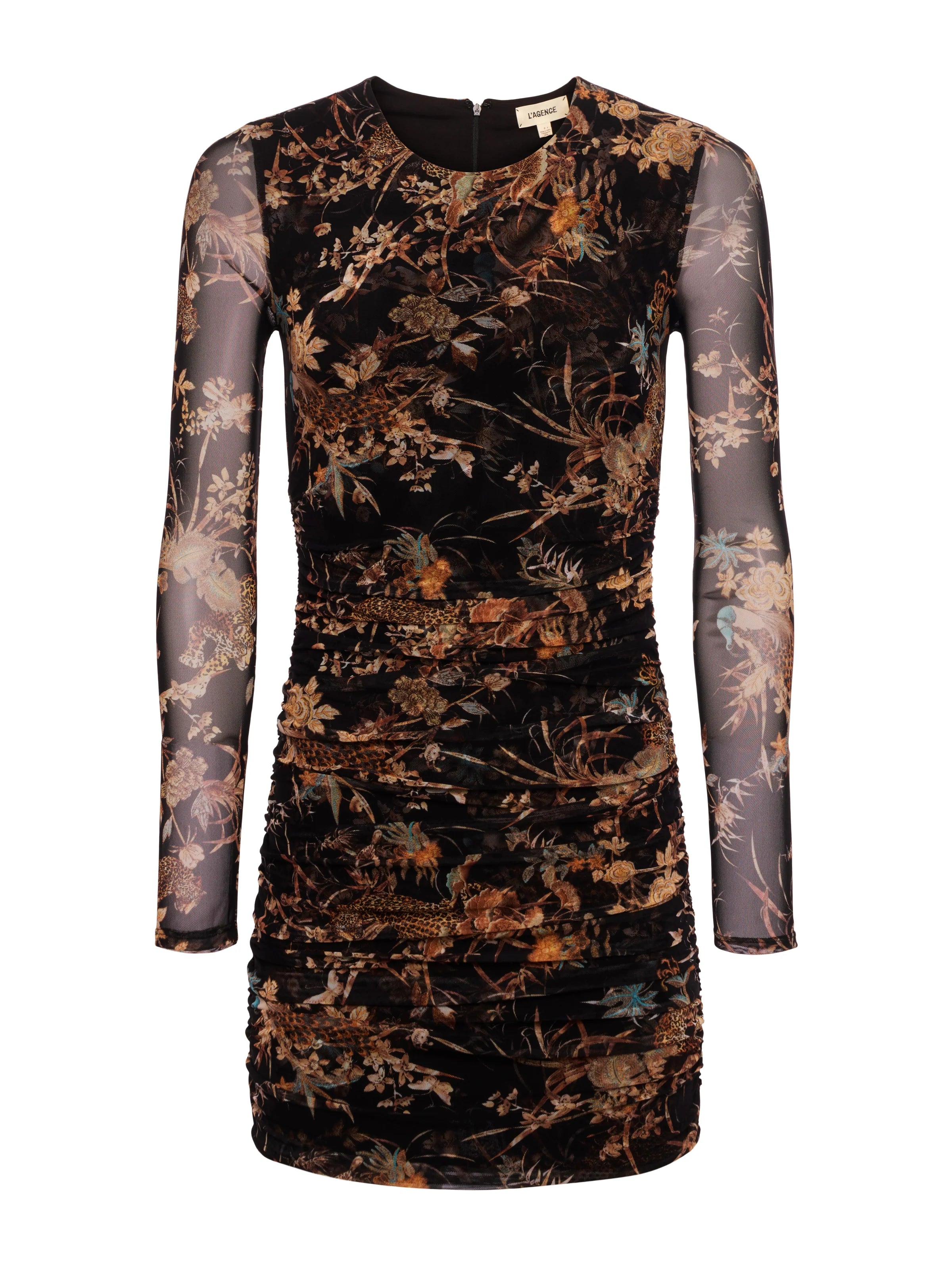 L'Agence Sunny Ruched Mini Dress