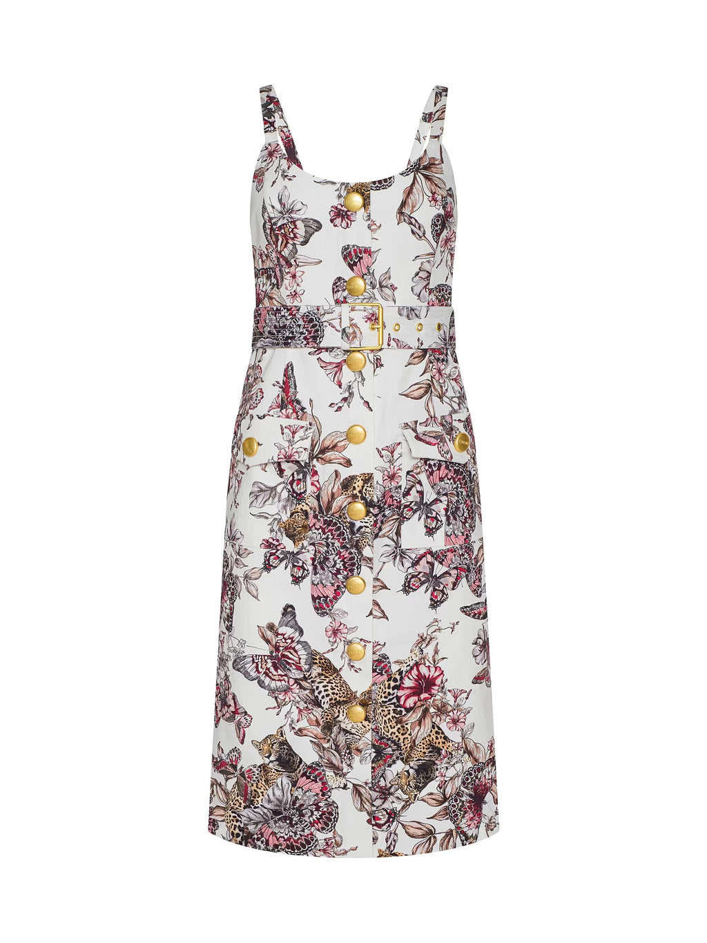 L'Agence Ida Dress White Multi Large Butterfly Jungle