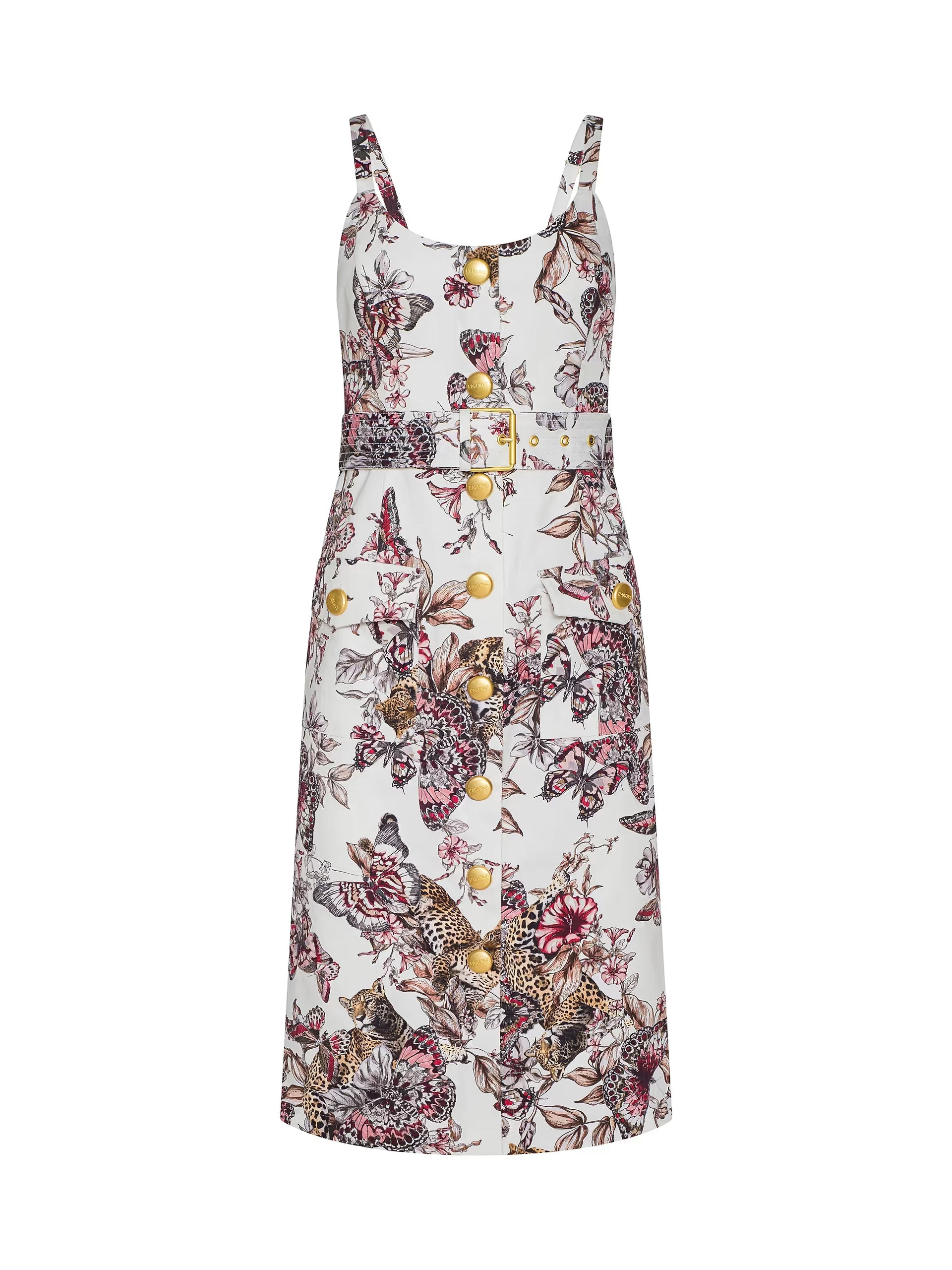 L'Agence Ida Dress White Multi Large Butterfly Jungle