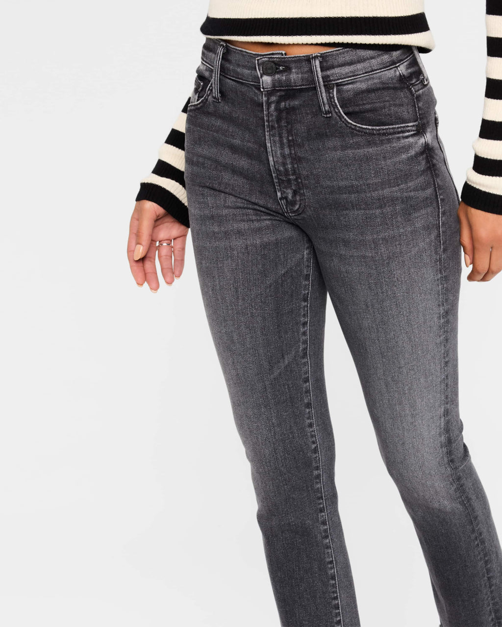 Jeans Mère Insider Crop Effilochés