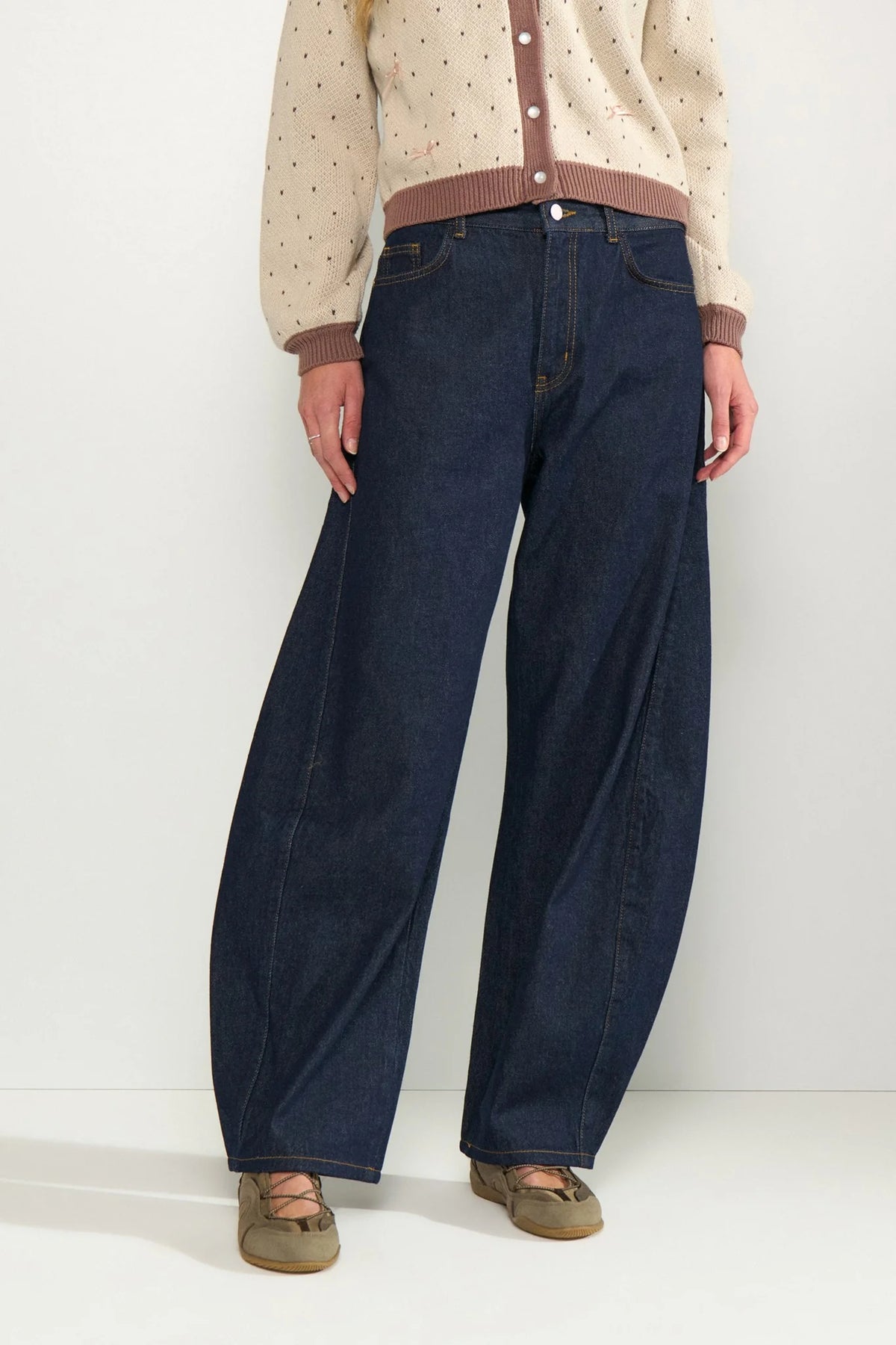 Numph Nuamsterdam HR Barrel Jeans - Dark Blue Denim