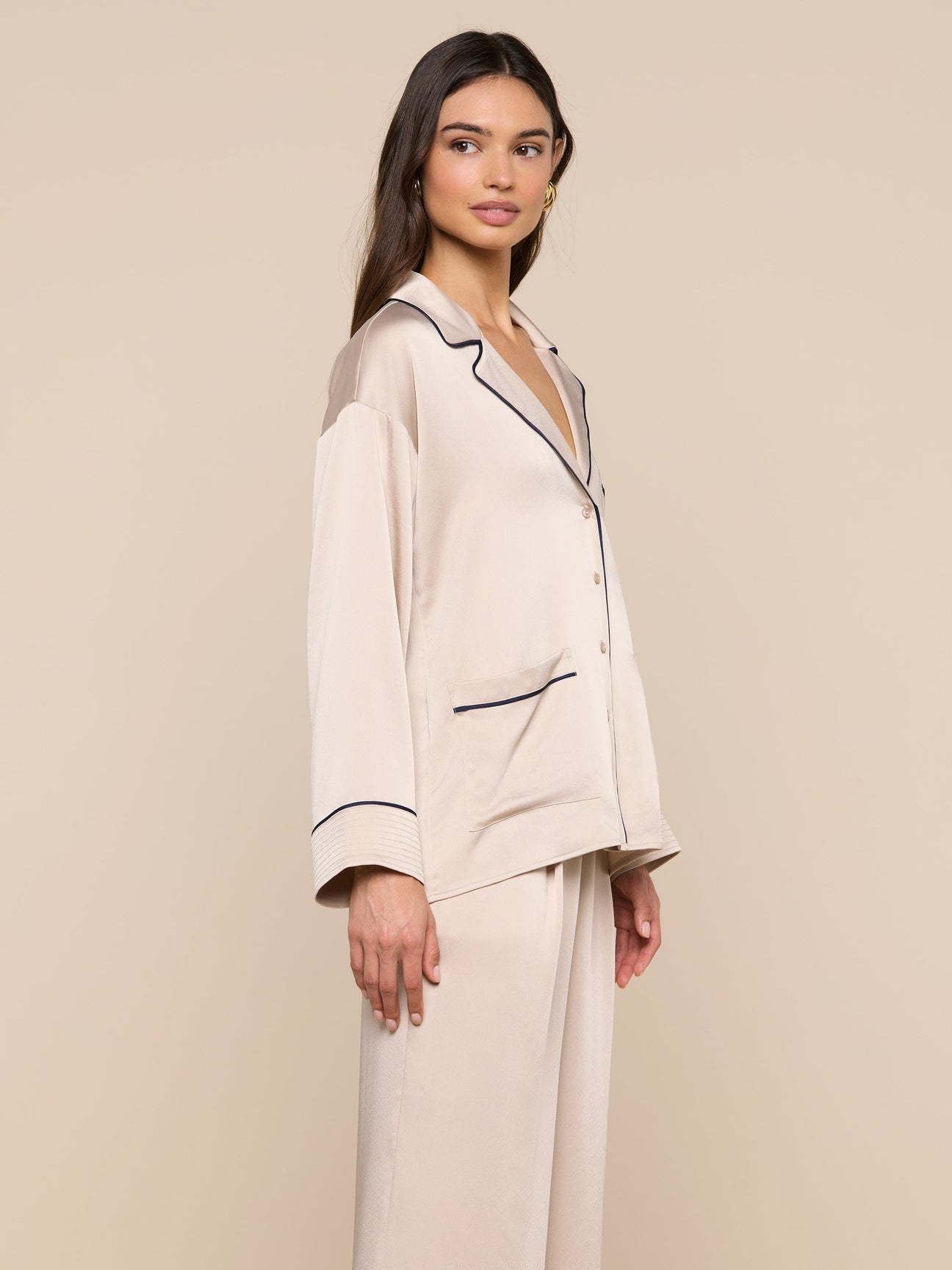 L’agence Mara Lapel Relaxed Blouse