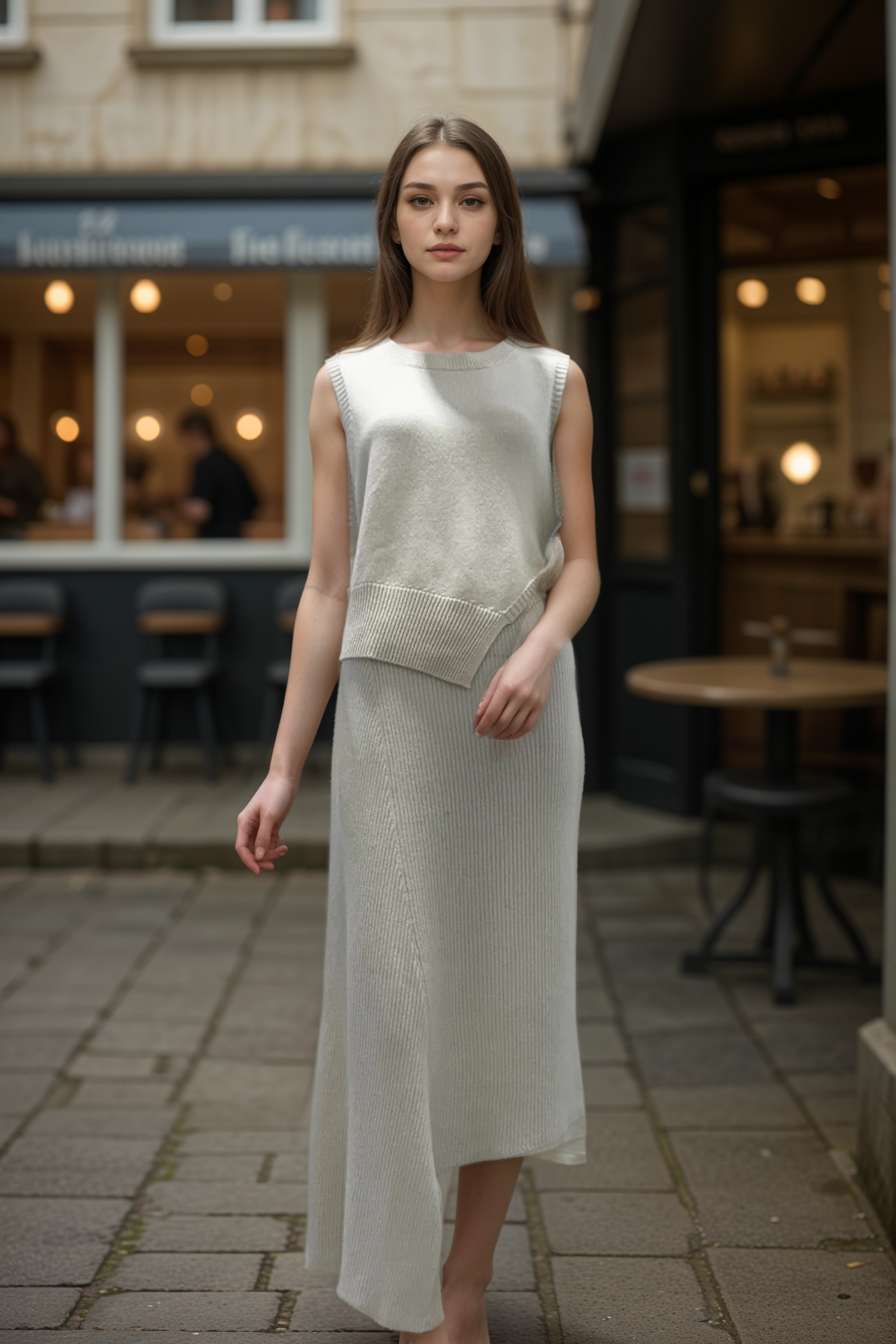 Jupe midi asymétrique en cachemire Notshy Juliette