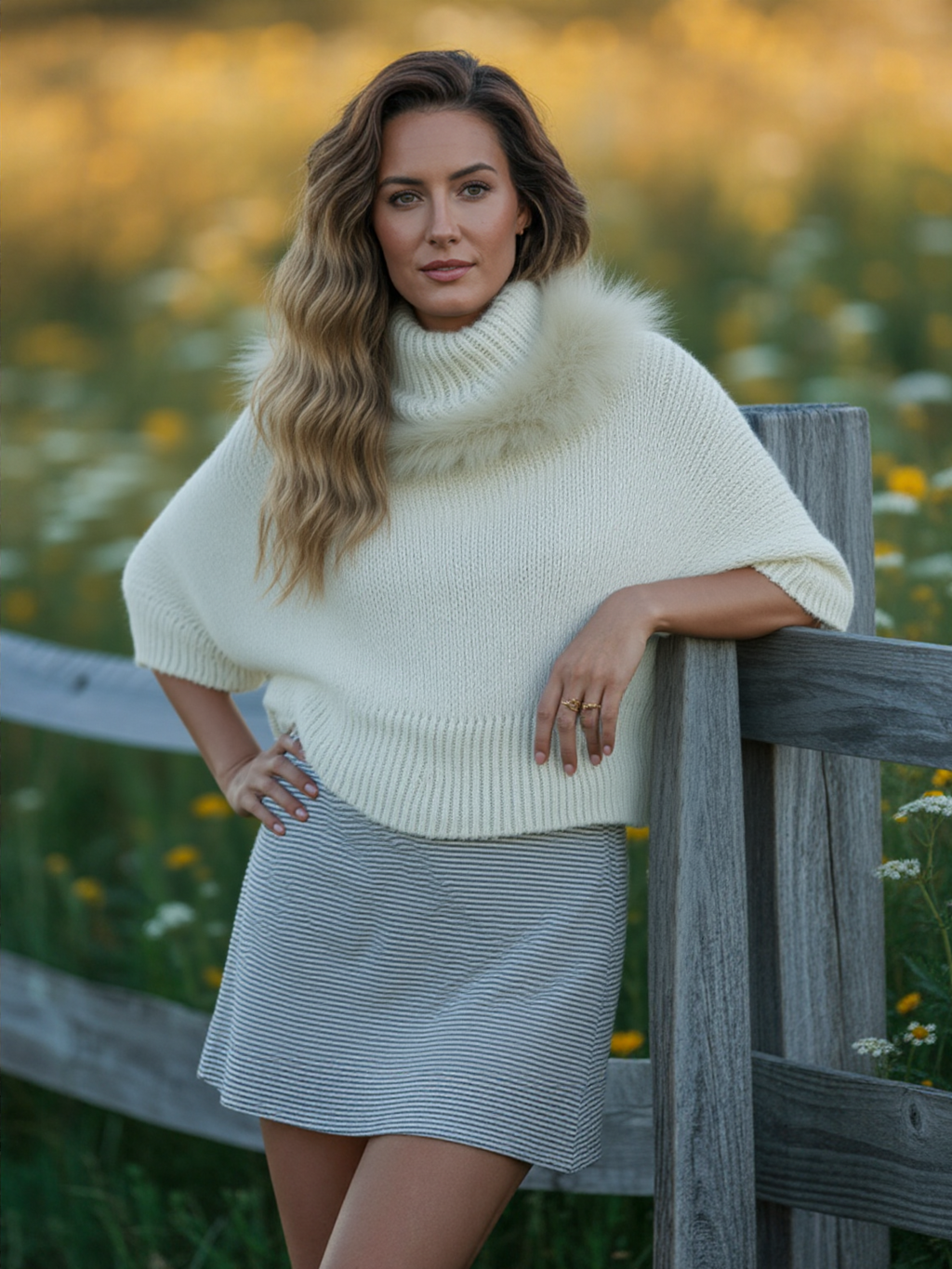 Cape en mélange de laine Tonet