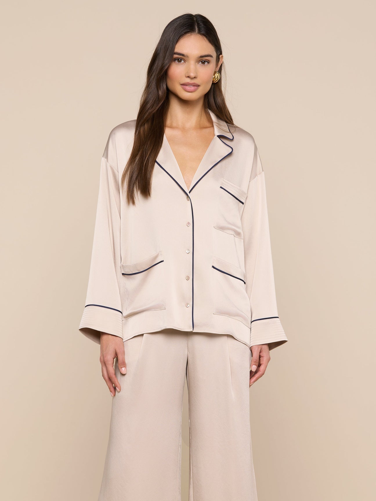 L’agence Mara Lapel Relaxed Blouse