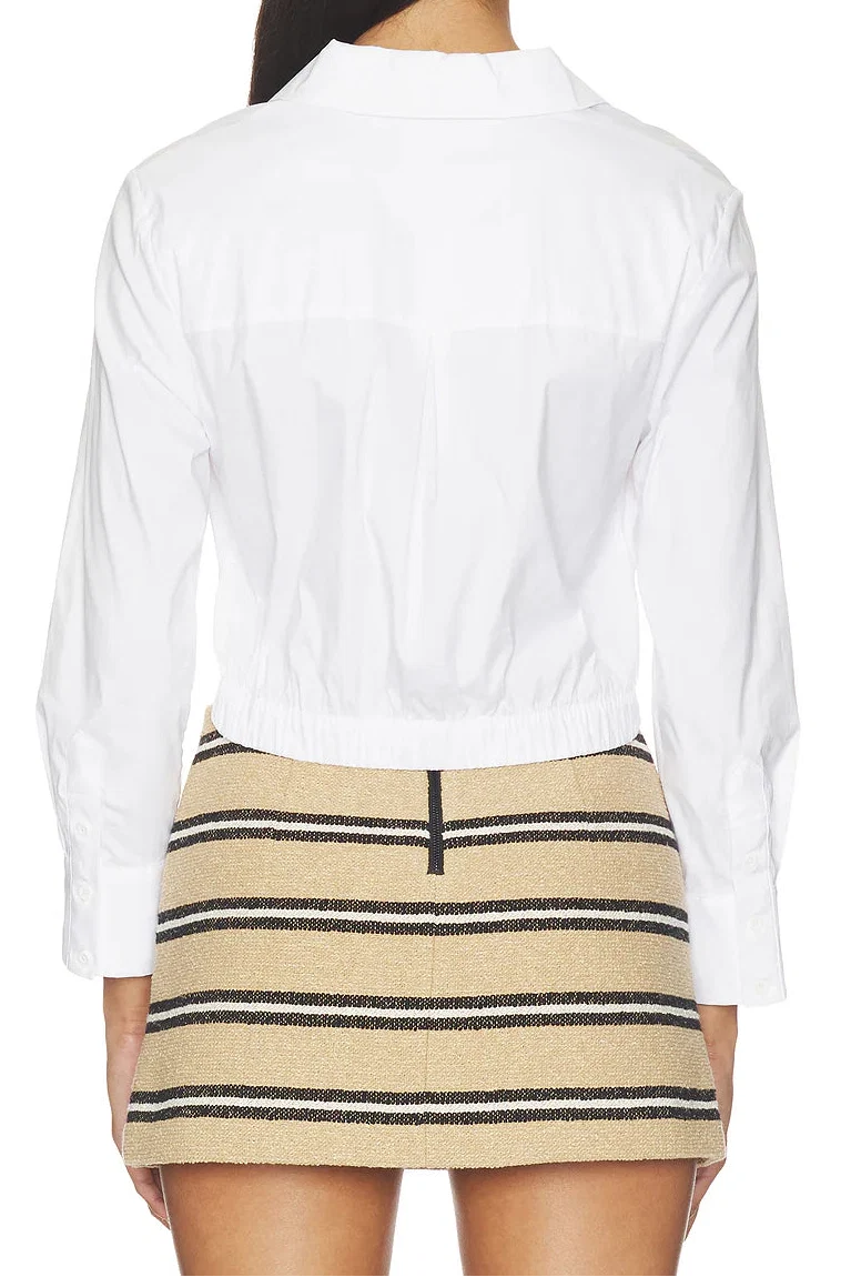Alice + Olivia Phebe Twist Top Off-White