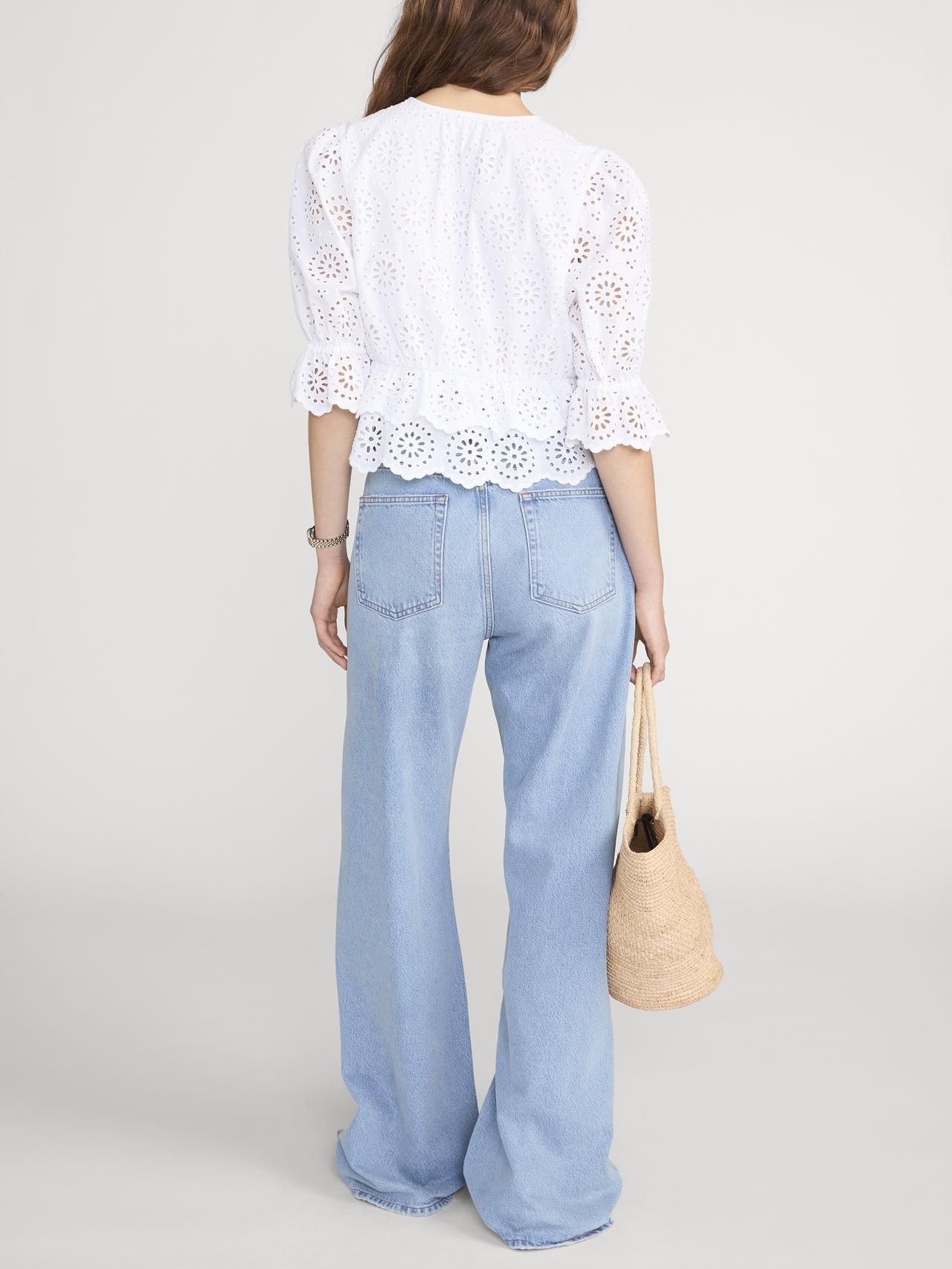 Frame The Solstice Eyelet Blouse White