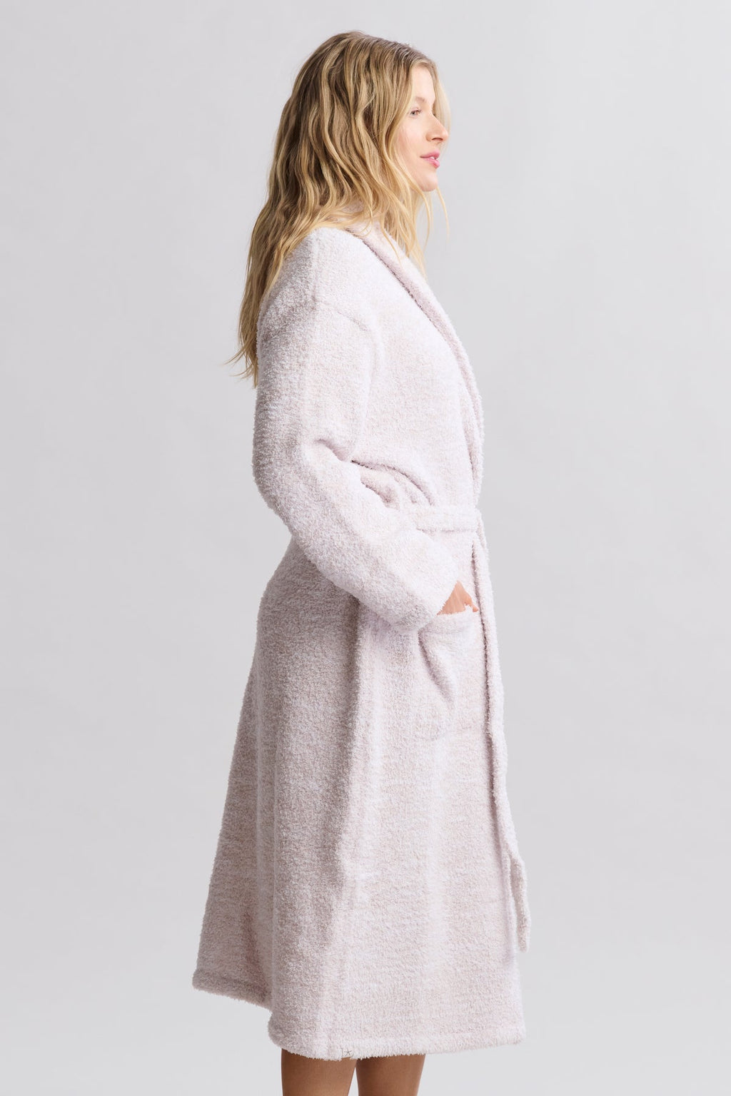 Barefoot Dreams Peignoir adulte Cozychic pour femme Pierre chinée/Blanc