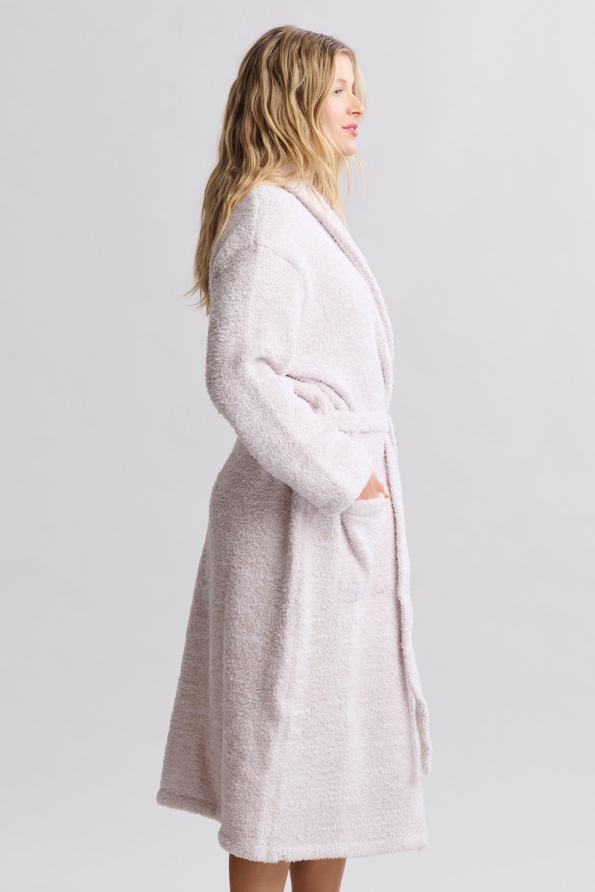 Barefoot Dreams Peignoir adulte Cozychic pour femme Pierre chinée/Blanc
