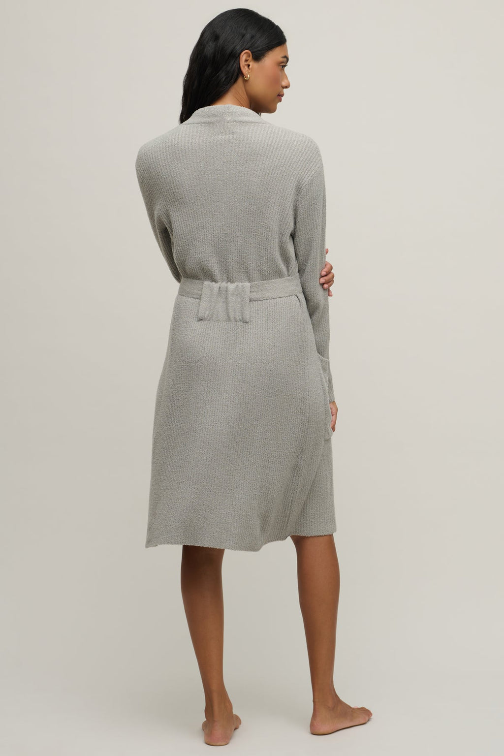 Barefoot Dreams Lite Ribbed Robe Dove Gray