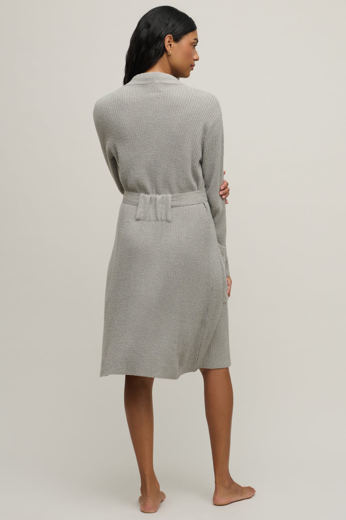Barefoot Dreams Lite Ribbed Robe Dove Gray
