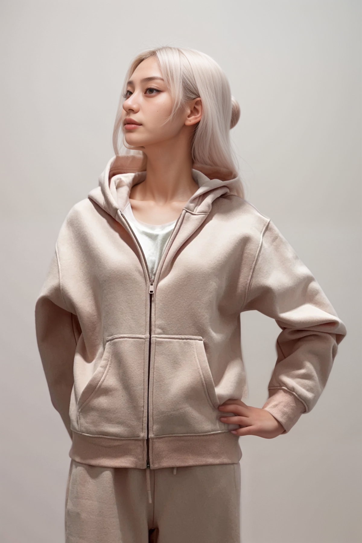 Pull zippé doux en polaire Luna
