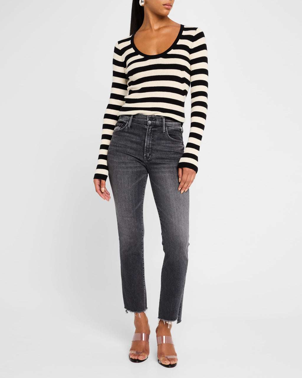 Jeans Mère Insider Crop Effilochés