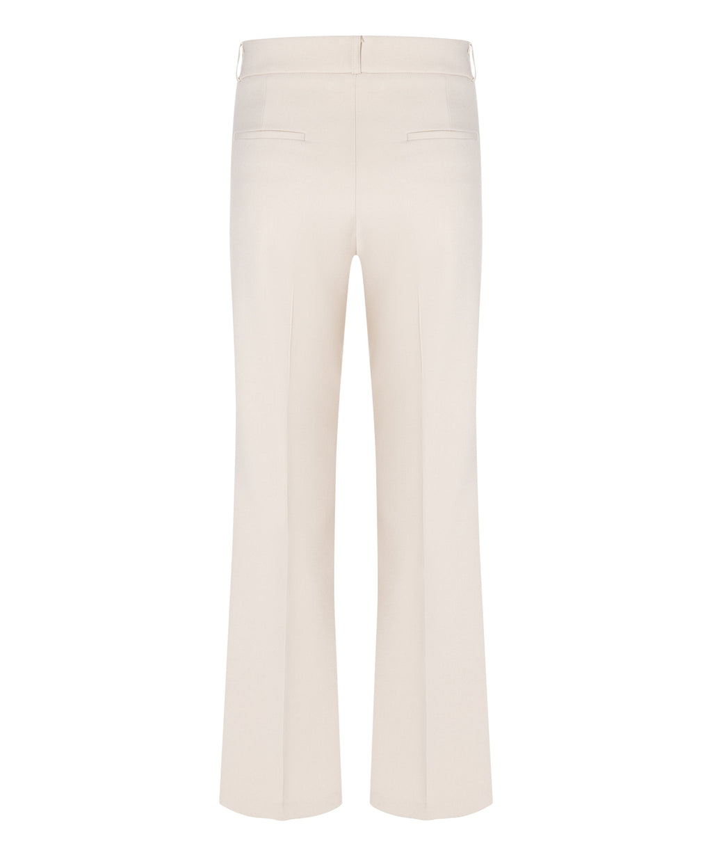 Cambio Fawn Flap Pocket Gold Chain Tailored Trousers Oat