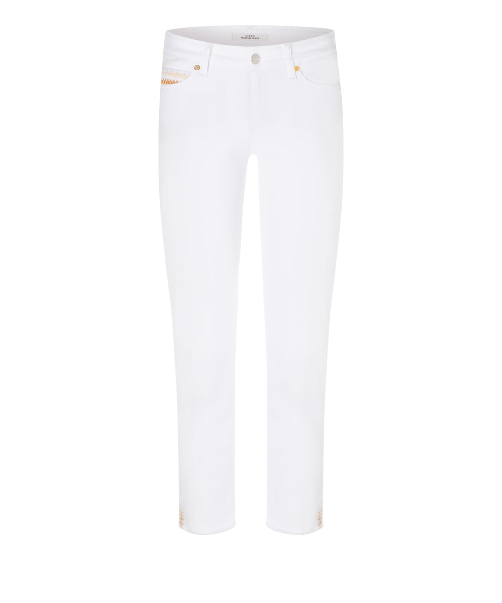 Cambio Piper Short Jean - White