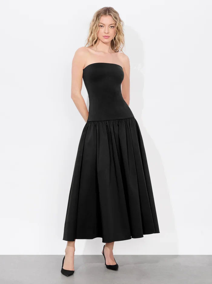 Alice & Olivia Oriana Drop Waist Midi Dress
