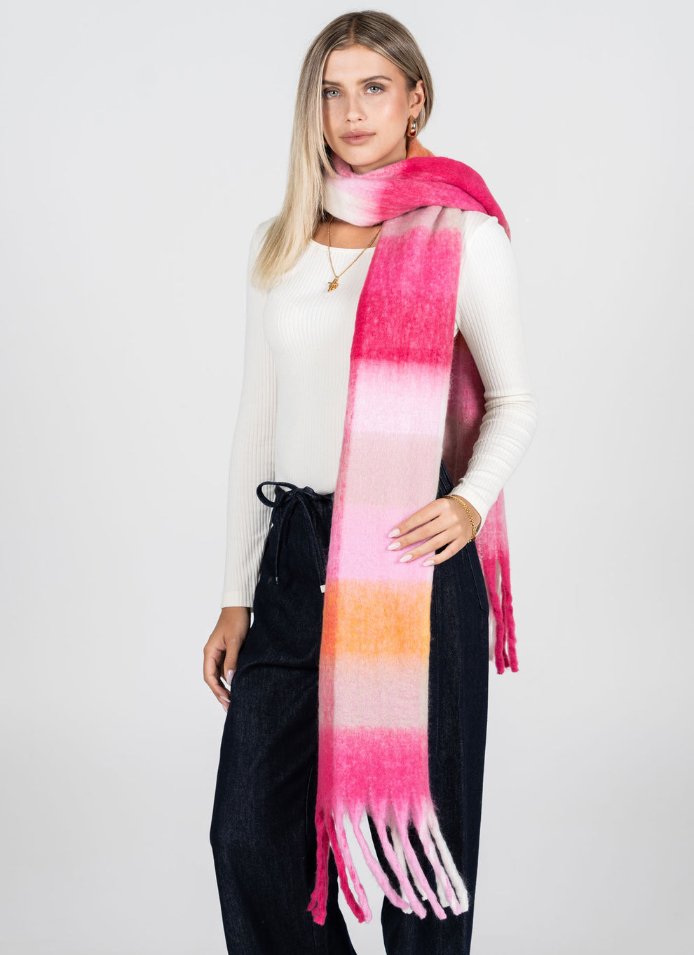 C'est Moi Plaid Blanket Scarf