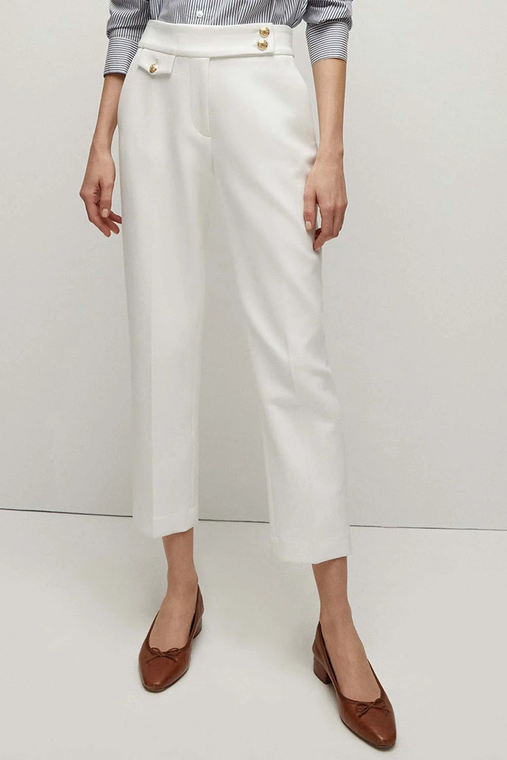 Veronica Beard Renzo Pant Off-White Gold