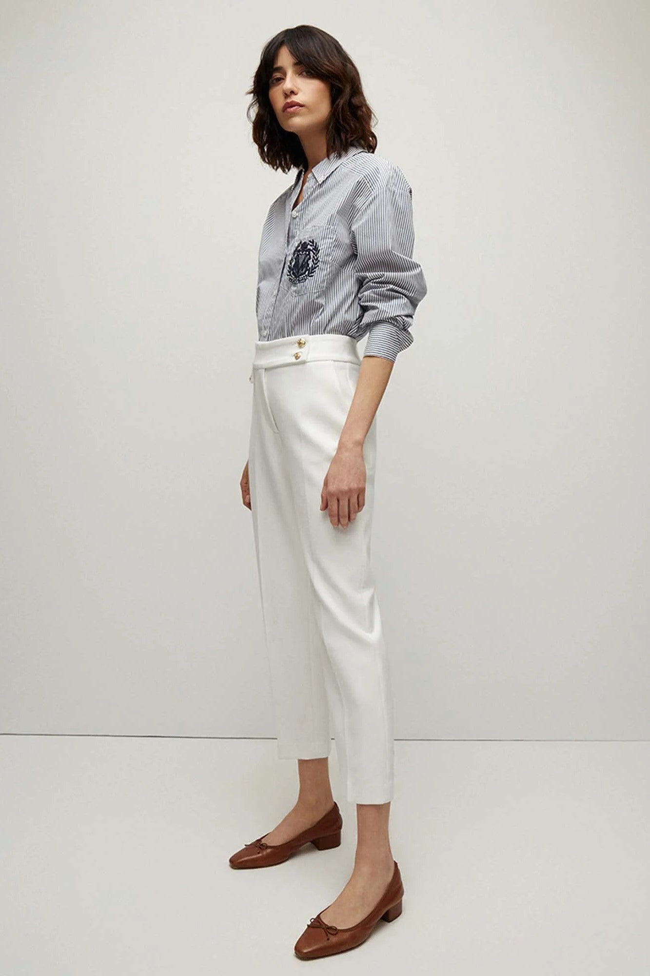 Veronica Beard Renzo Pant Off-White Gold
