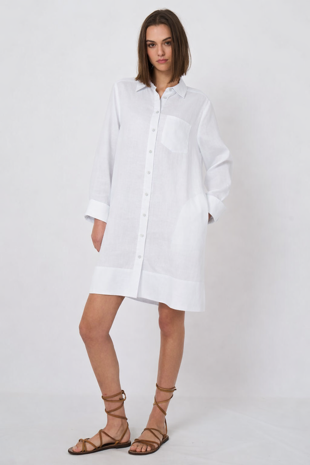 Repeat Pure Linen Blouse Robe Blanche