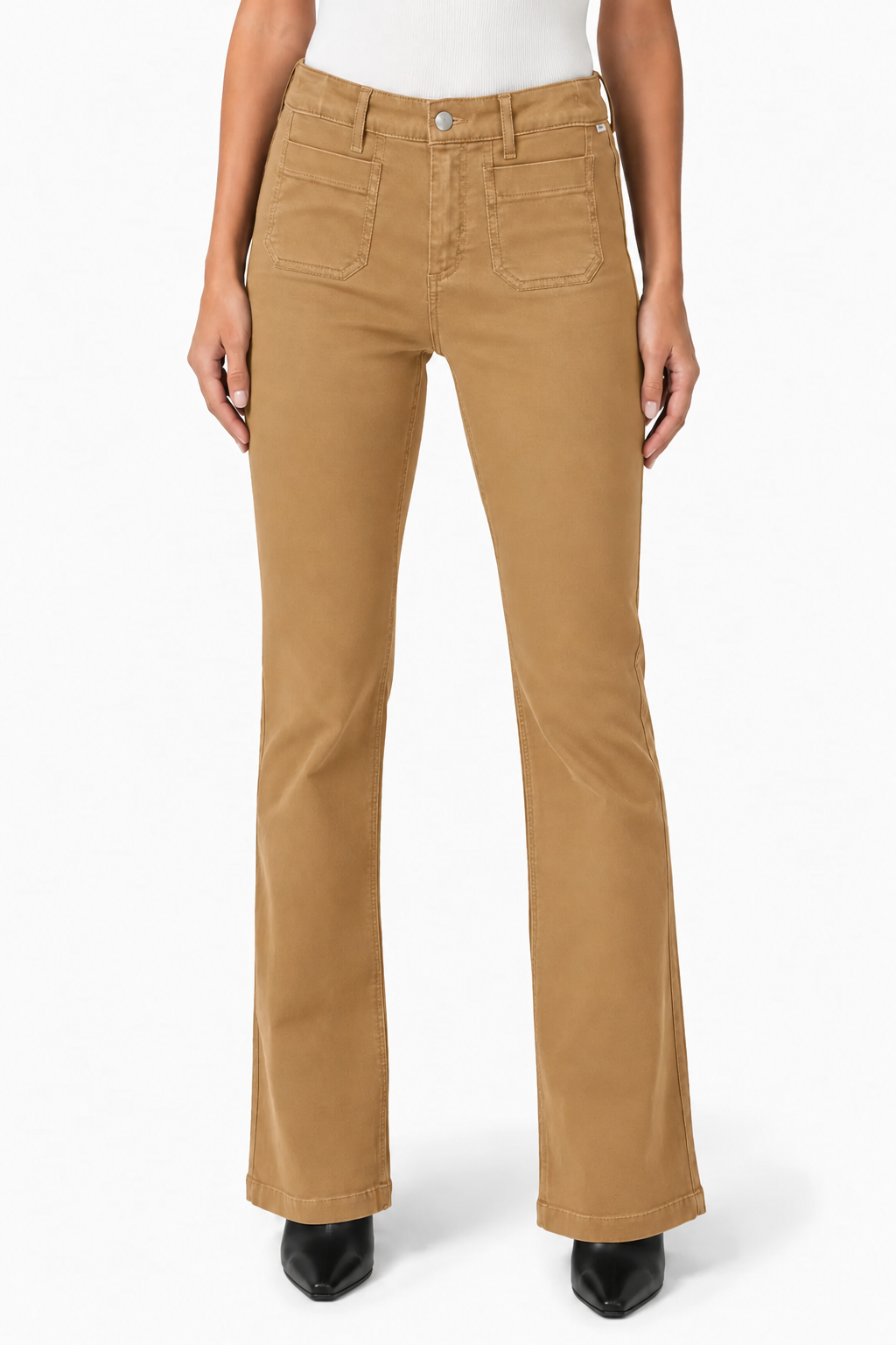 Brax Mary Flared Pants with Patch Pockets - Muscat/Brown