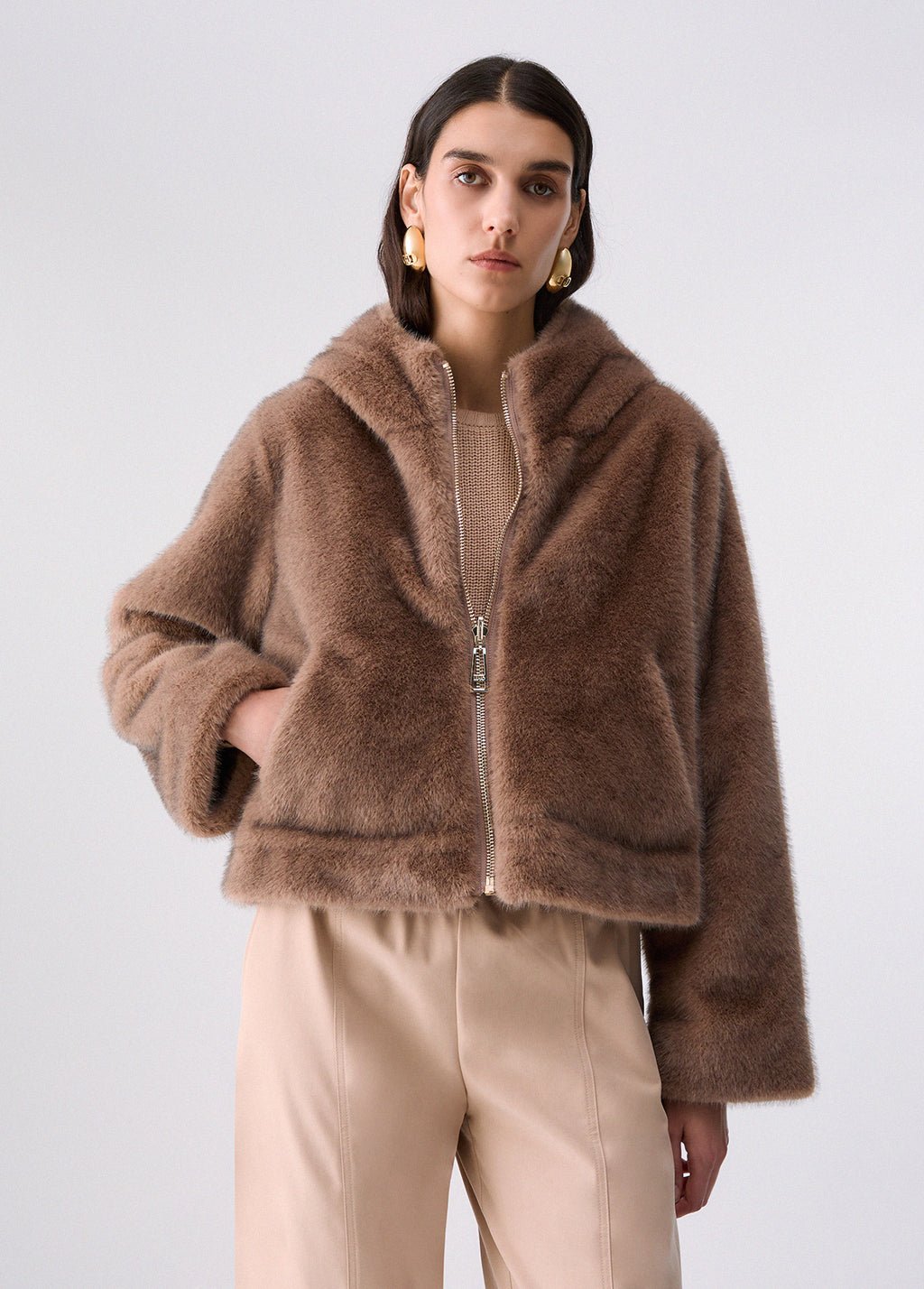 Veste teddy réversible Liu Jo Sport - Light Glace/Beige