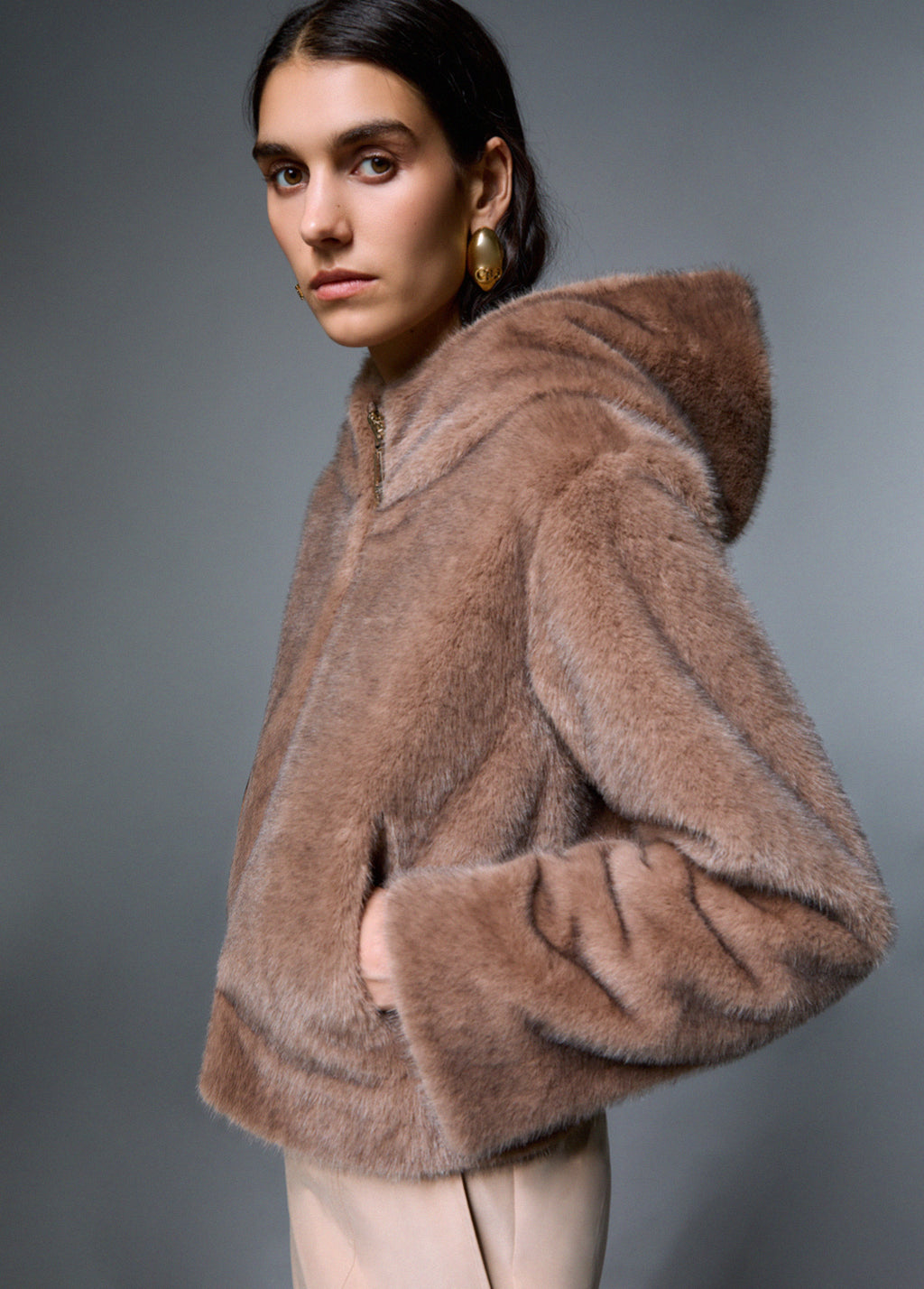 Veste teddy réversible Liu Jo Sport - Light Glace/Beige