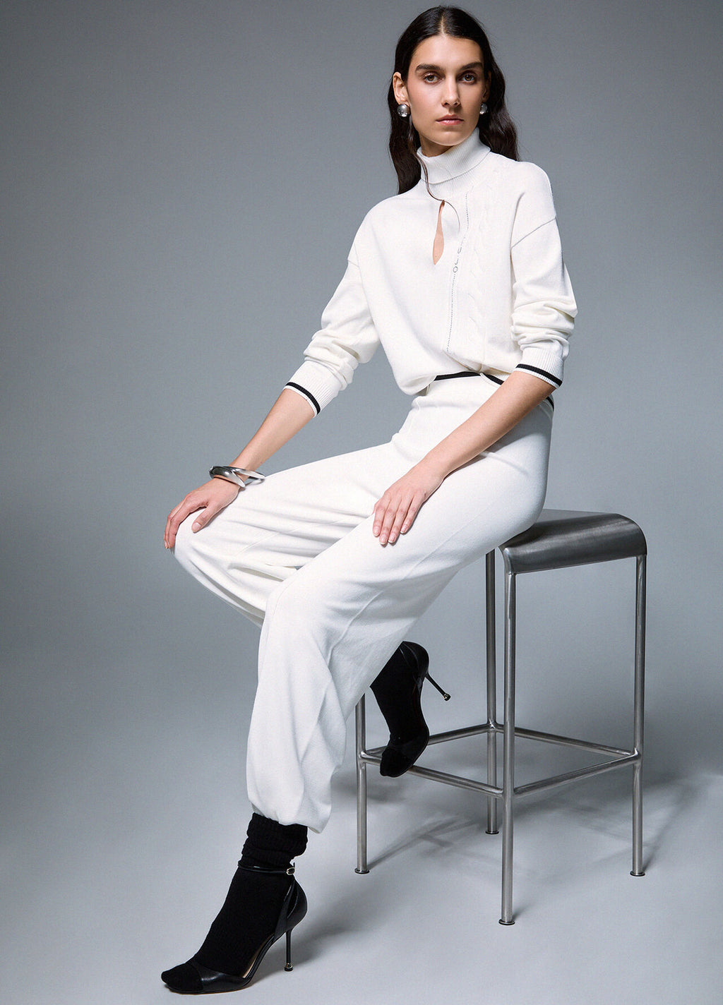 Liu Jo Sport Pantalon en maille - Laine blanche