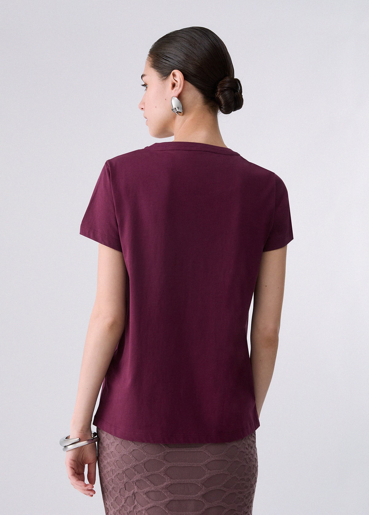 Liu Jo Sport T-Shirt With Rhinestones - Red Auberg